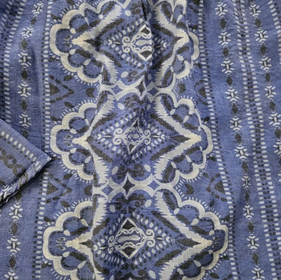 Como Vintage Blue Patterned Women's Top Size XL - Picture 4 of 8